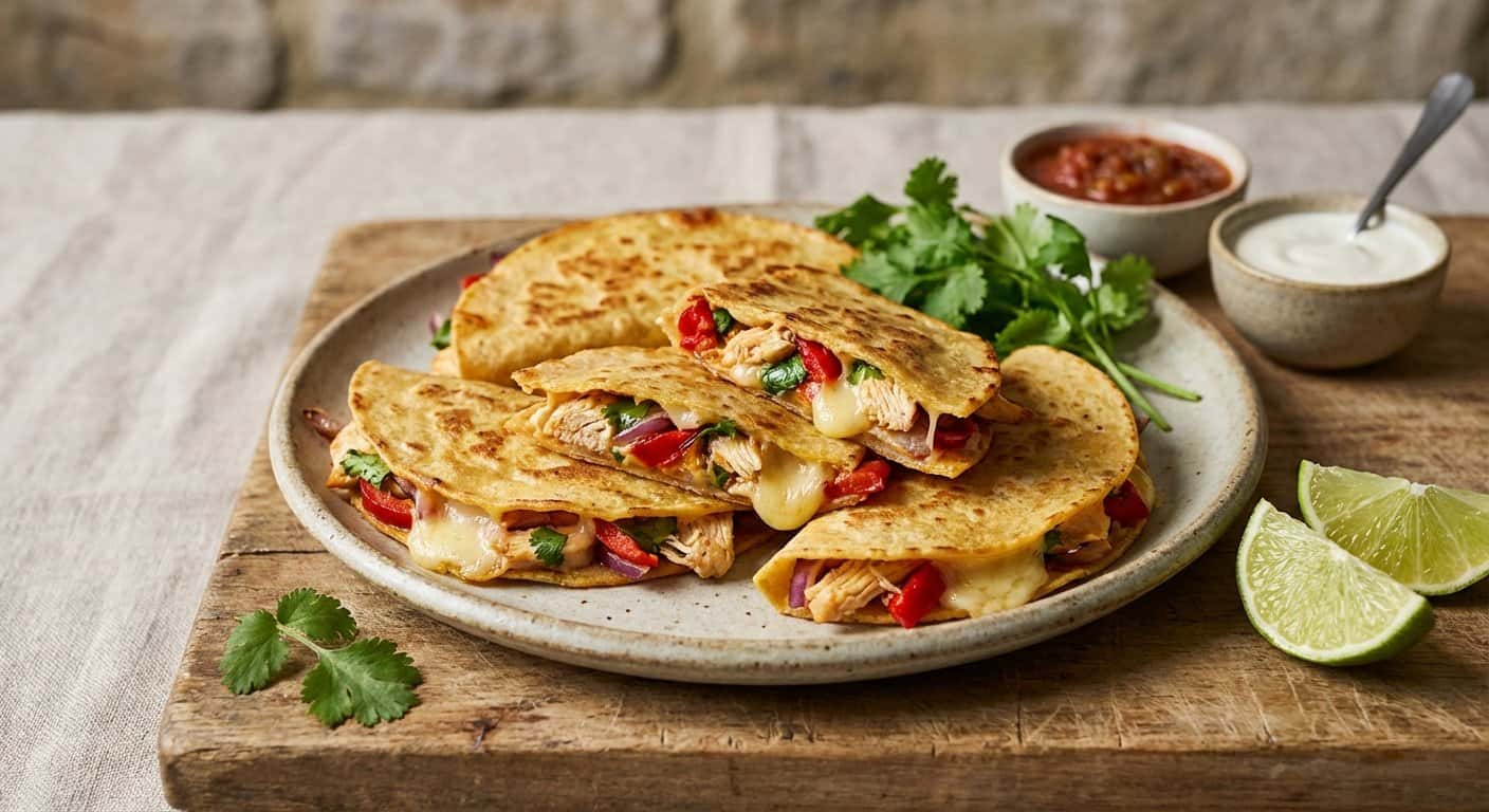 Mini Quesadillas de Pollo y Queso