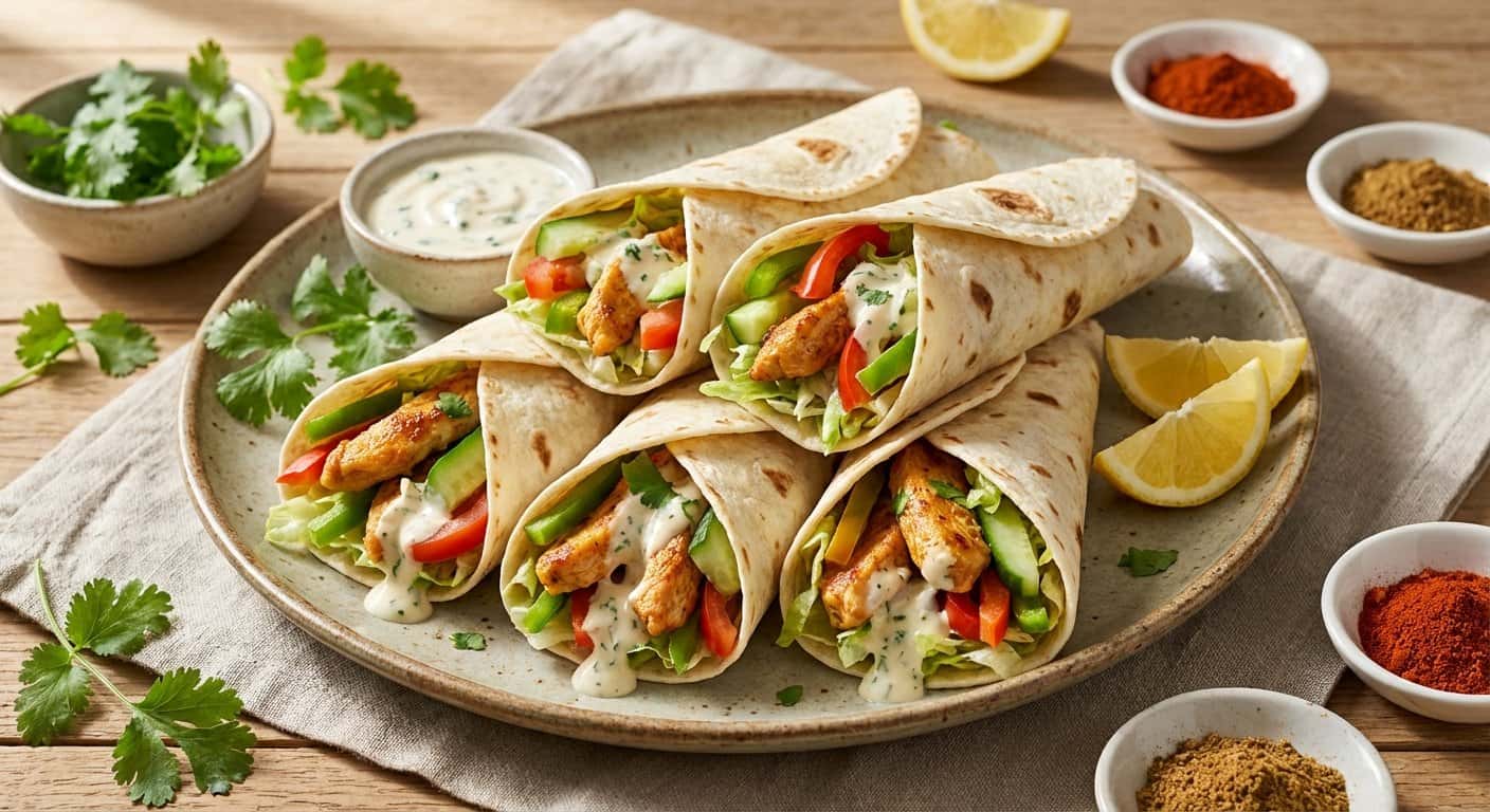 Mini Wraps de Pollo y Verduras