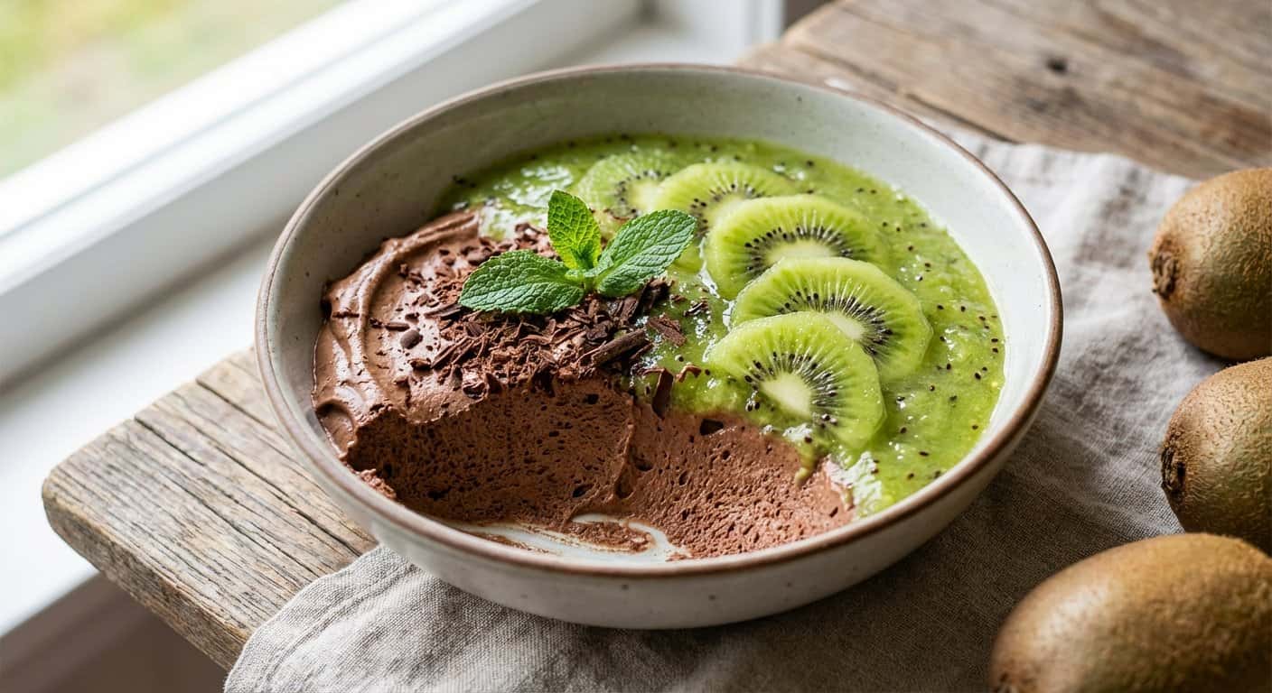 Mousse de Cacao con Kiwi