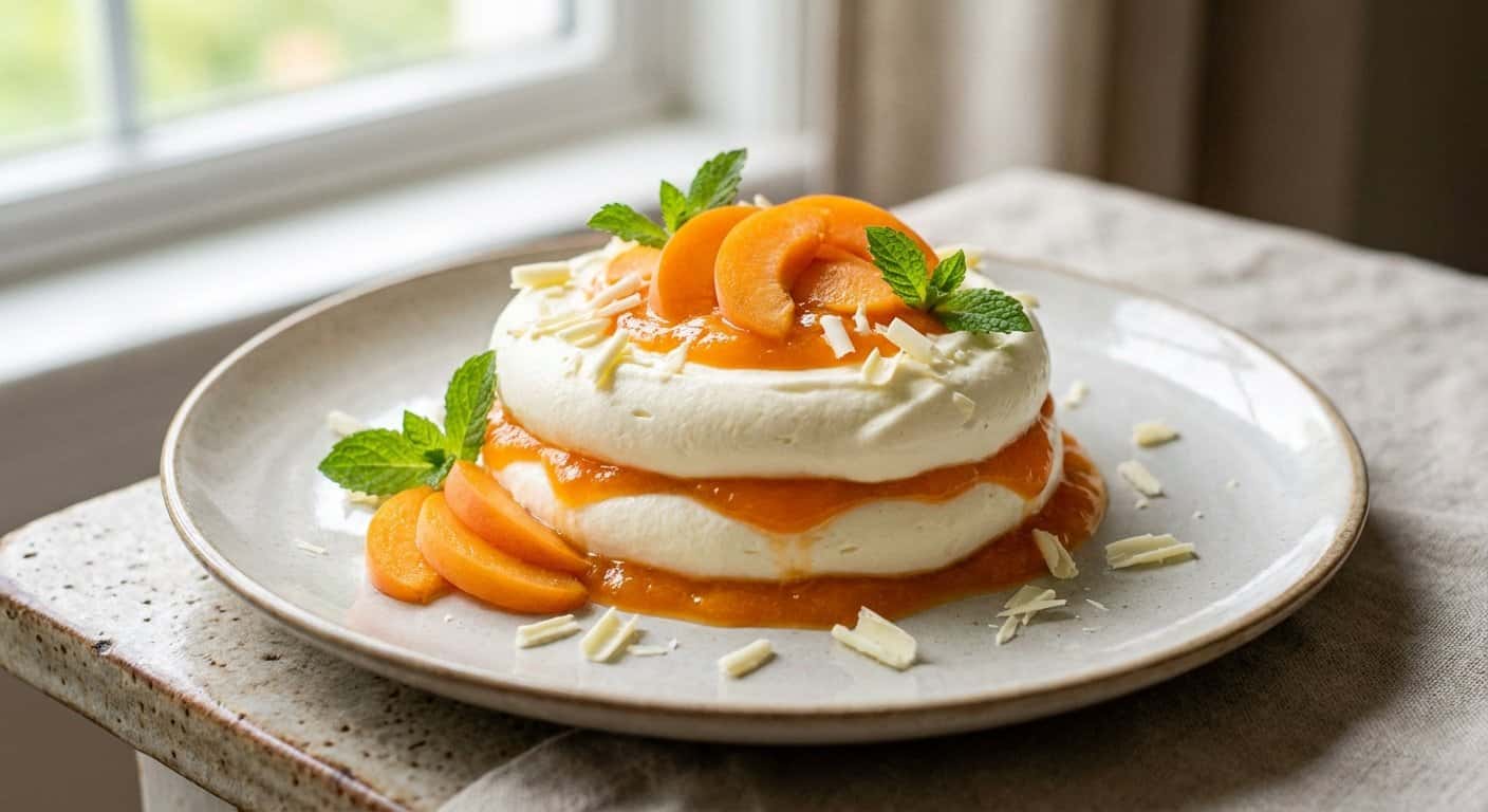 Mousse de Chocolate Blanco con Albaricoque