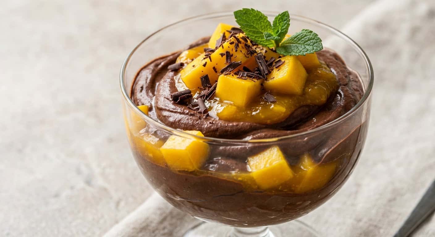 Mousse de Chocolate Negro con Mango