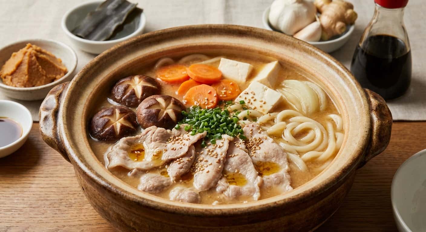 Nabe Miso con Cerdo y Shiitake