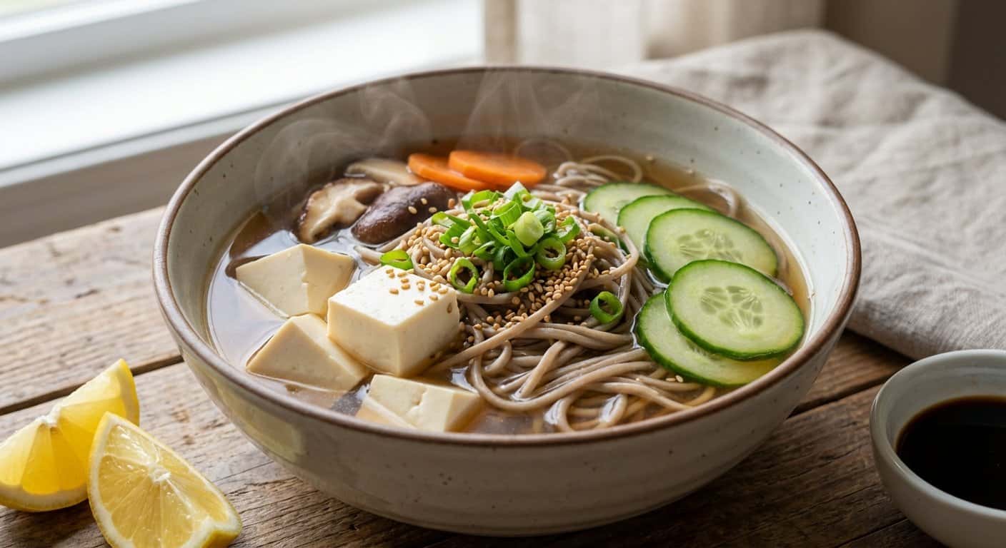 Nabe Soba con Tofu y Pepino
