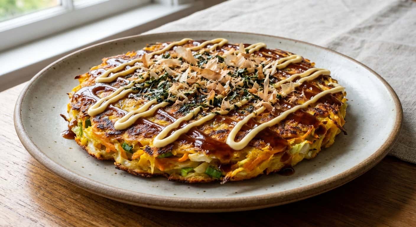 Okonomiyaki con Calabaza y Zanahoria