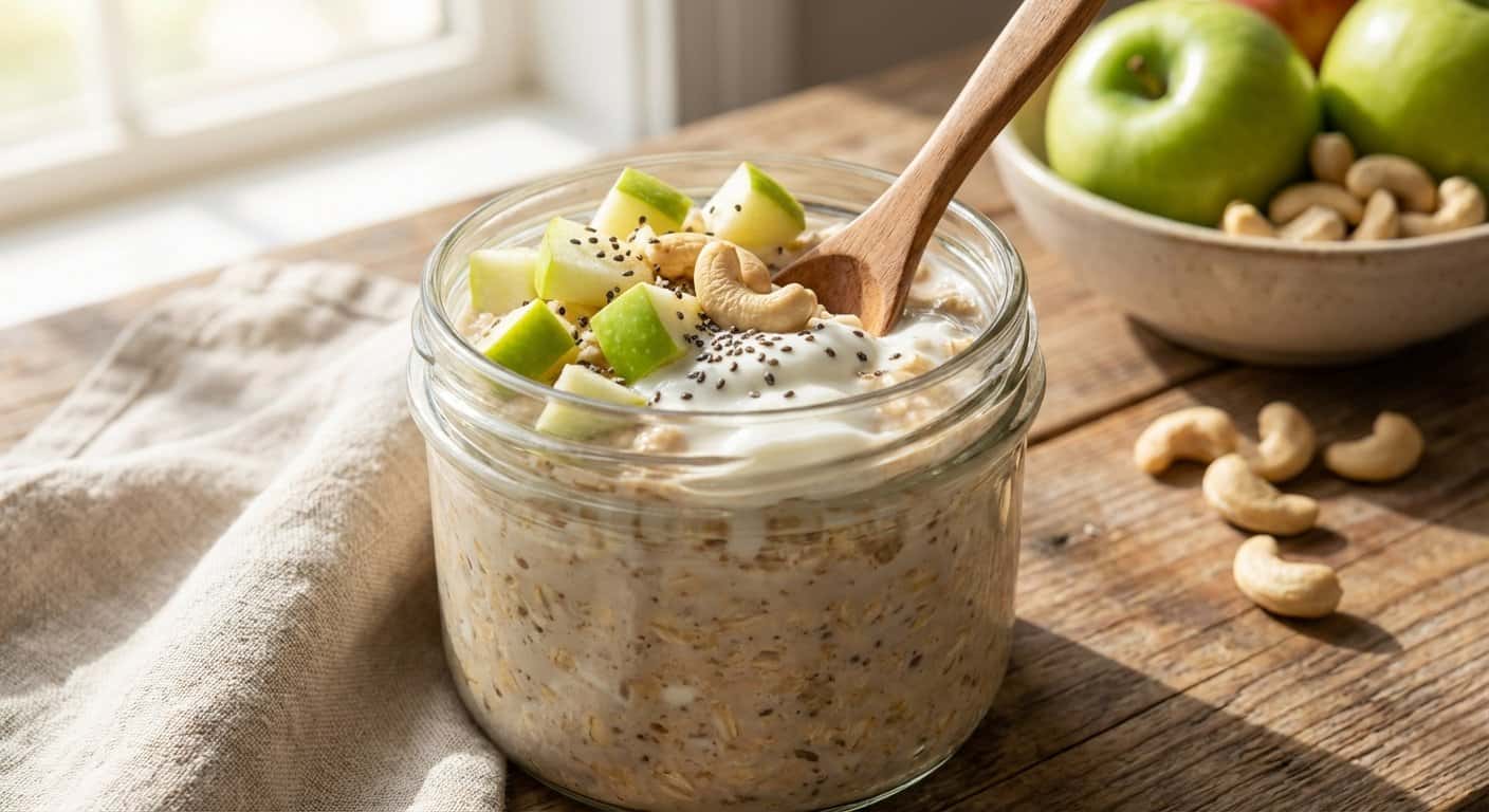 Overnight Oats con Manzana y Anacardo