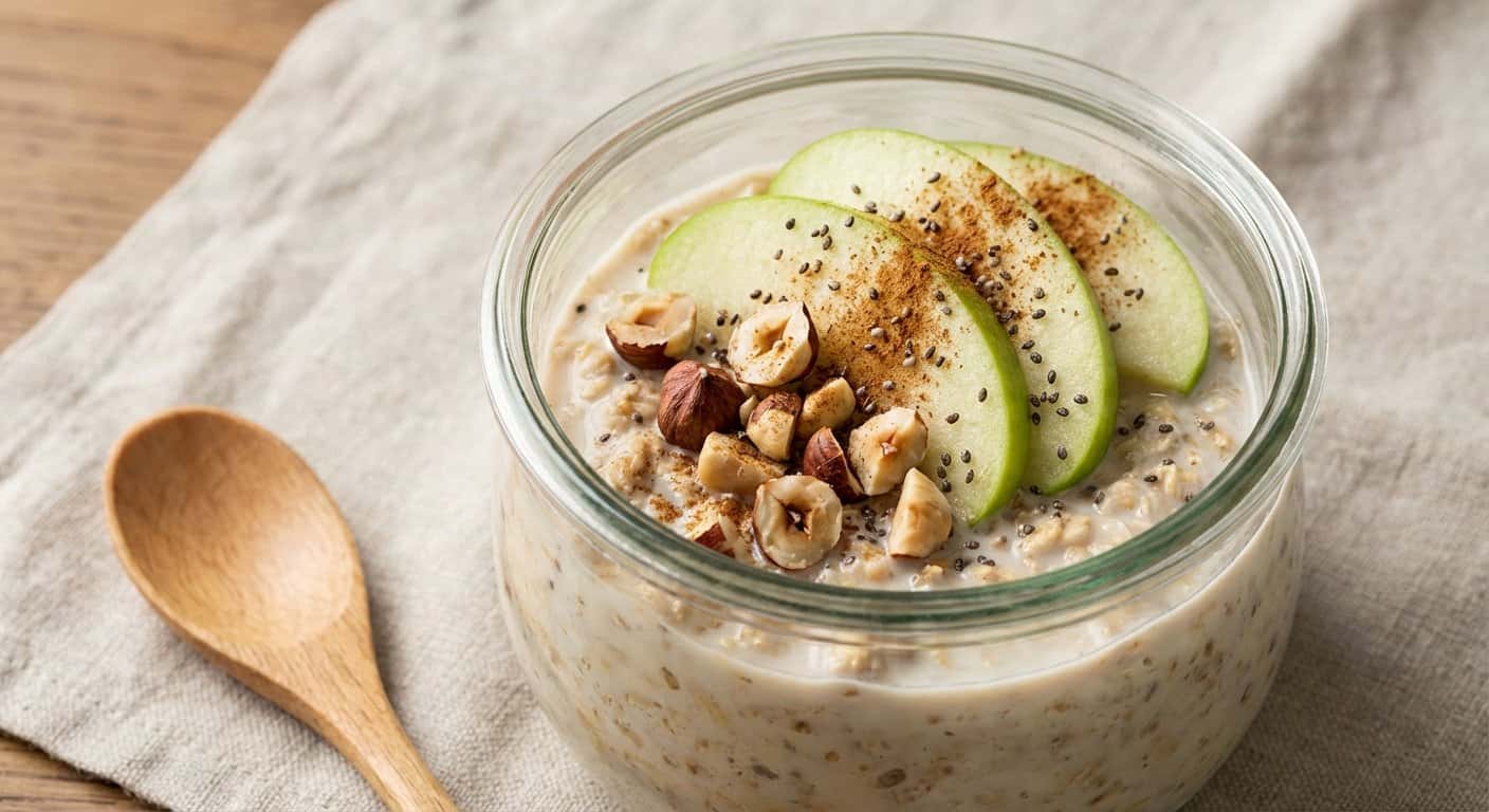 Overnight Oats con Manzana y Avellana