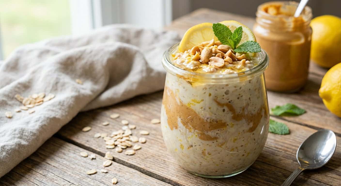 Overnight Oats de Mantequilla de Cacahuete y Limón
