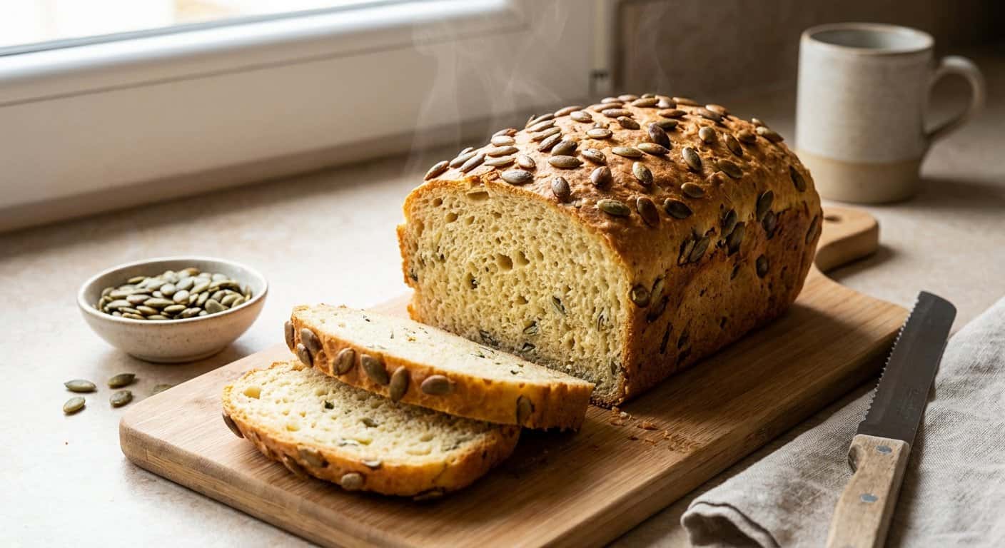 Pan de Harina de Arroz con Pipas de Calabaza