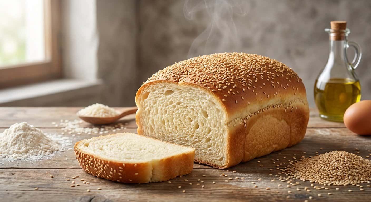 Pan de Harina de Arroz con Sésamo