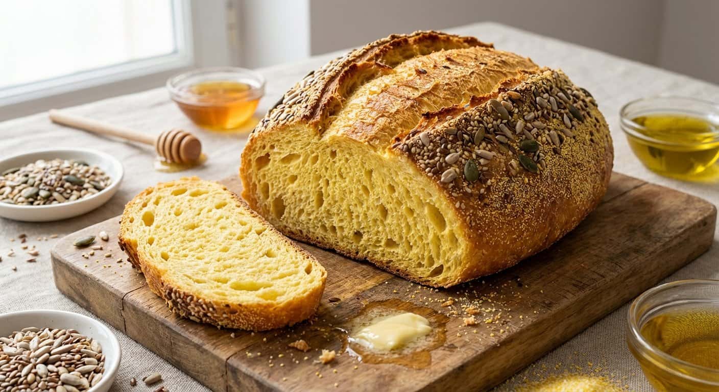 Pan de Harina de Maíz con Semillas Mixtas