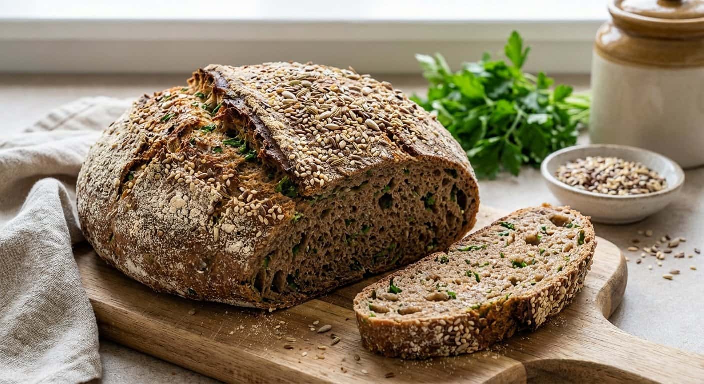 Pan de Harina de Trigo Sarraceno con Perejil y Semillas Mixtas