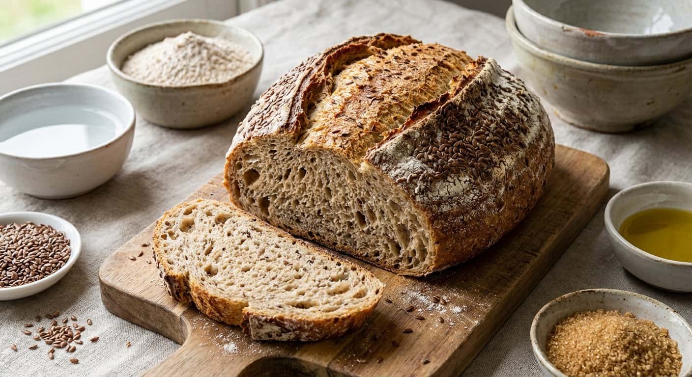 Pan de harina integral con lino