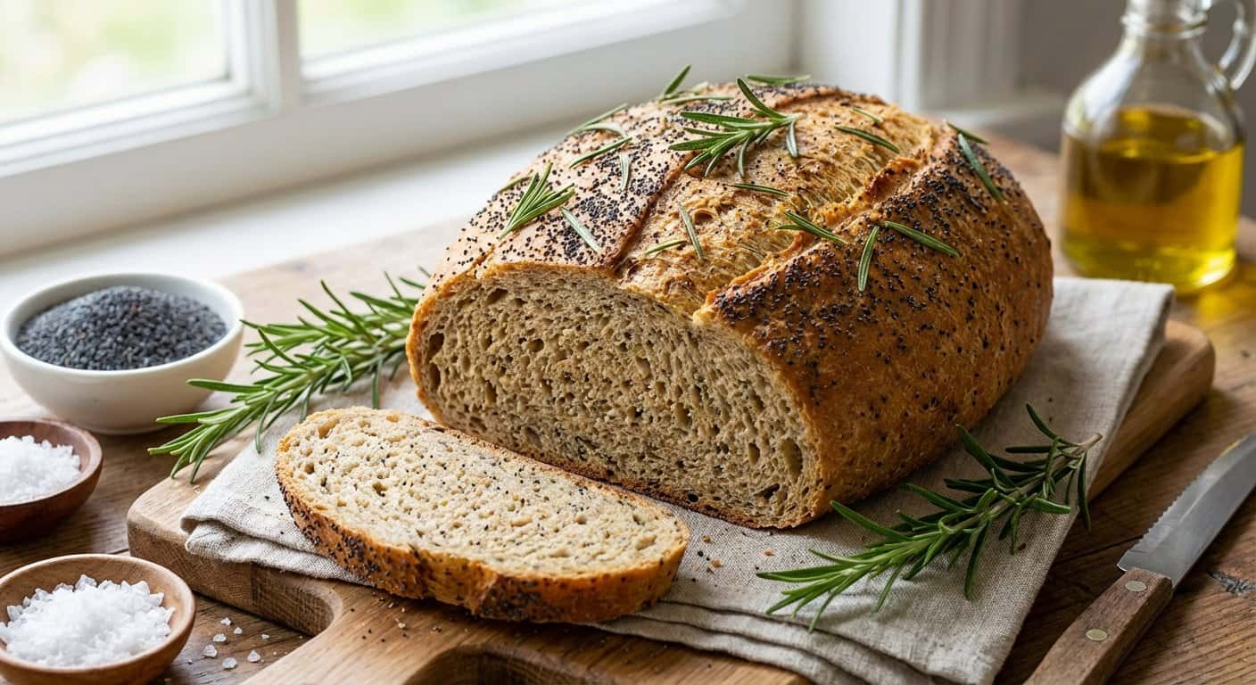 Pan de Harina Integral con Romero y Amapola