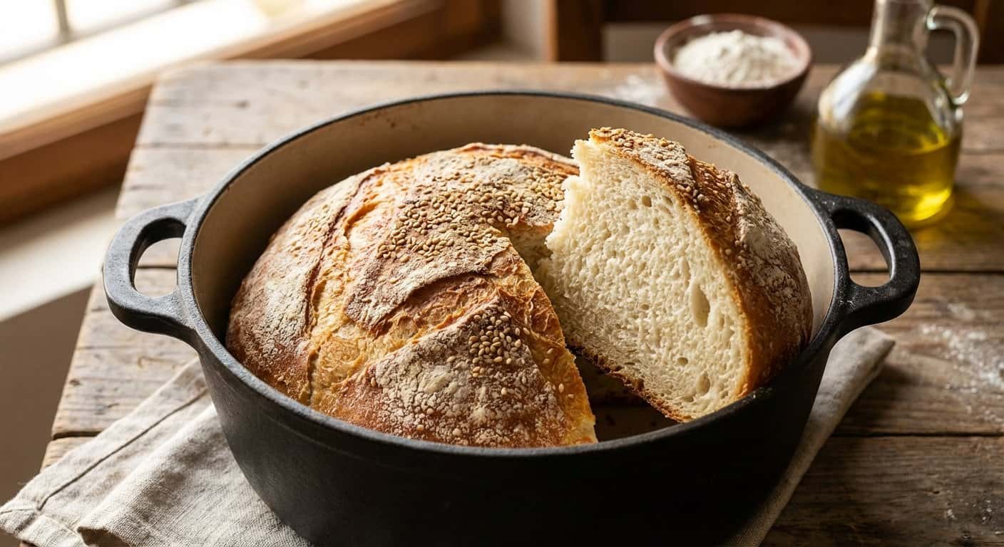 Pan Molletes Casero Horneado en Olla