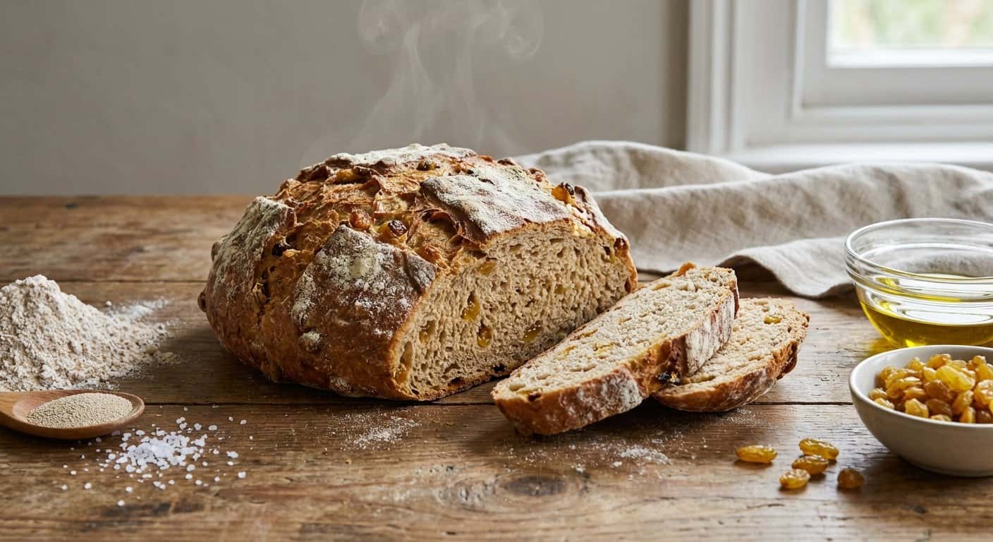 Pan Rústico de Harina de Espelta con Pasas