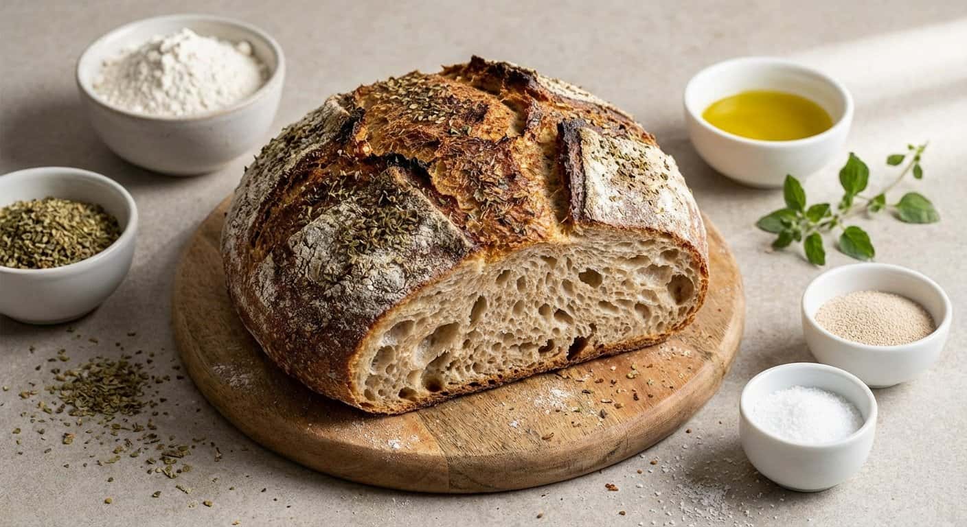 Pan Rústico de Harina de Trigo con Orégano