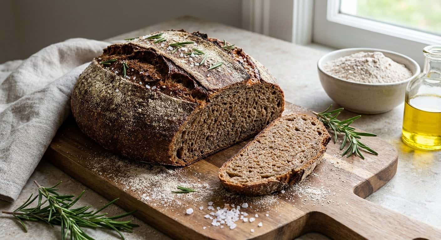 Pan Rústico de Harina de Trigo Sarraceno con Romero