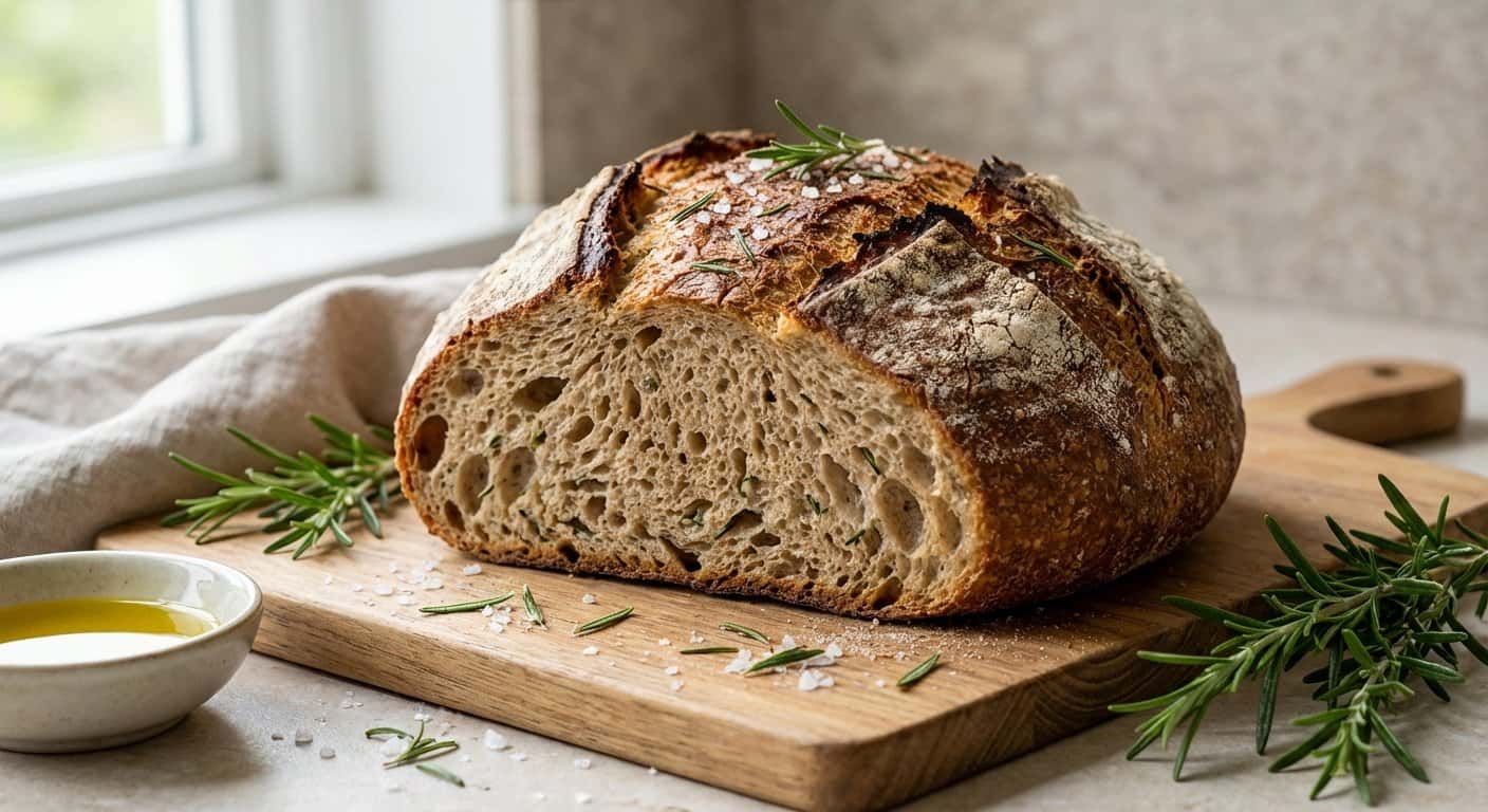 Pan Rústico de Harina Integral con Romero