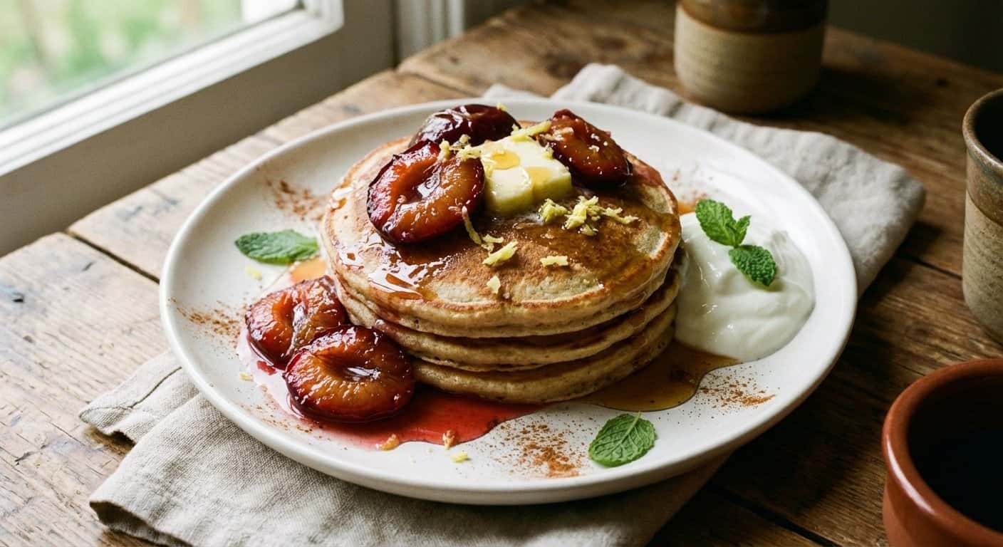 Pancakes con Ciruela y Jengibre