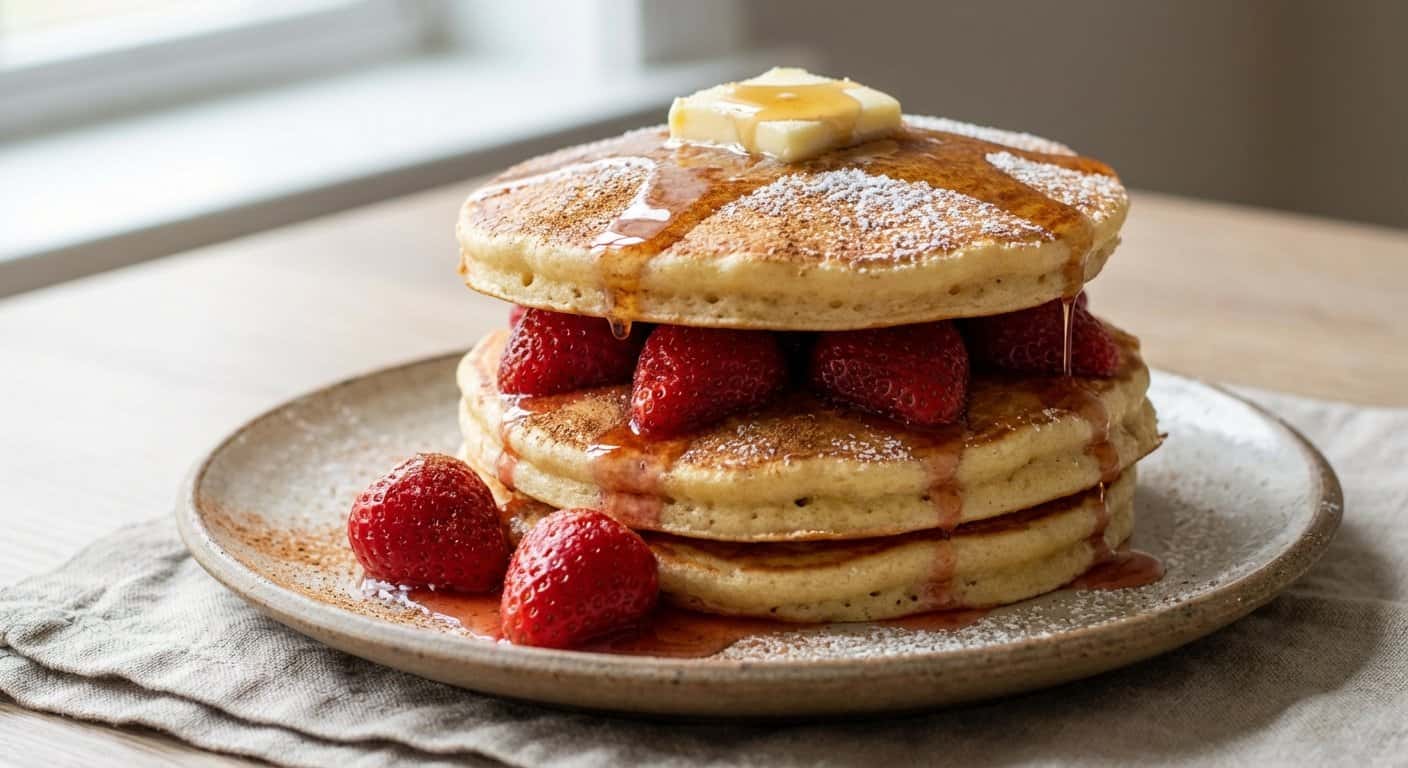 Pancakes con Fresa y Canela
