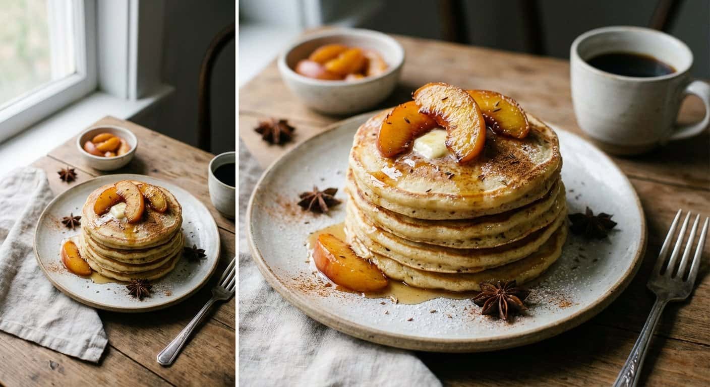 Pancakes con Melocotón y Anís