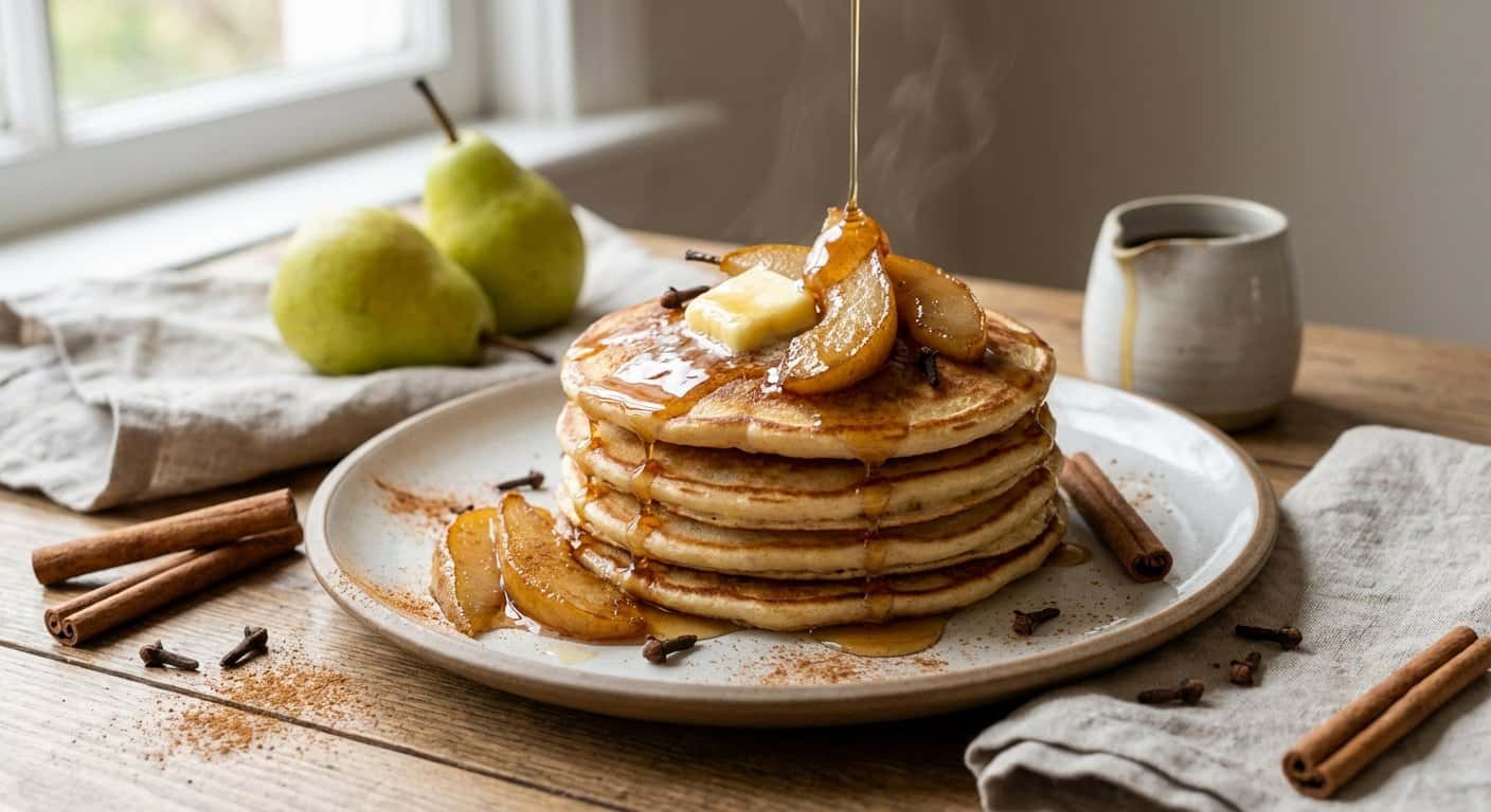 Pancakes con Pera y Clavo