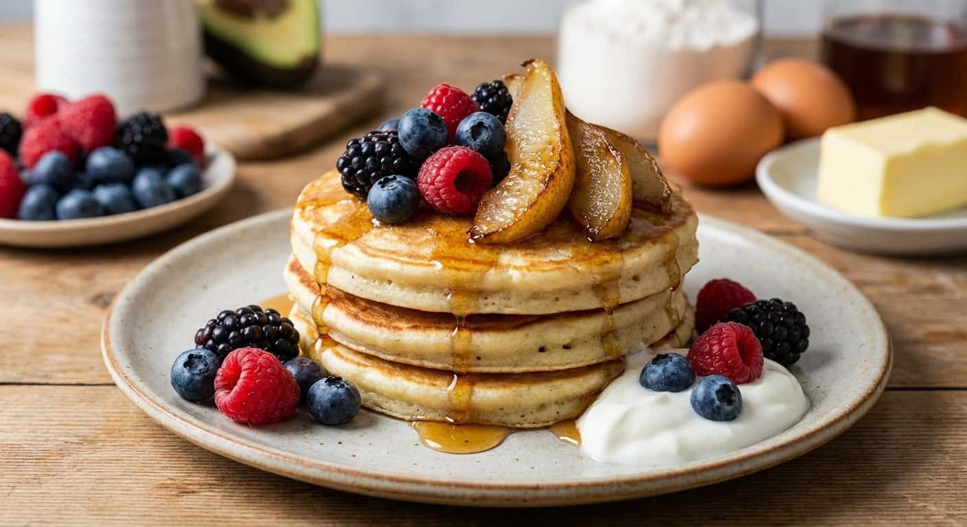 Pancakes de Frutos Rojos y Pera