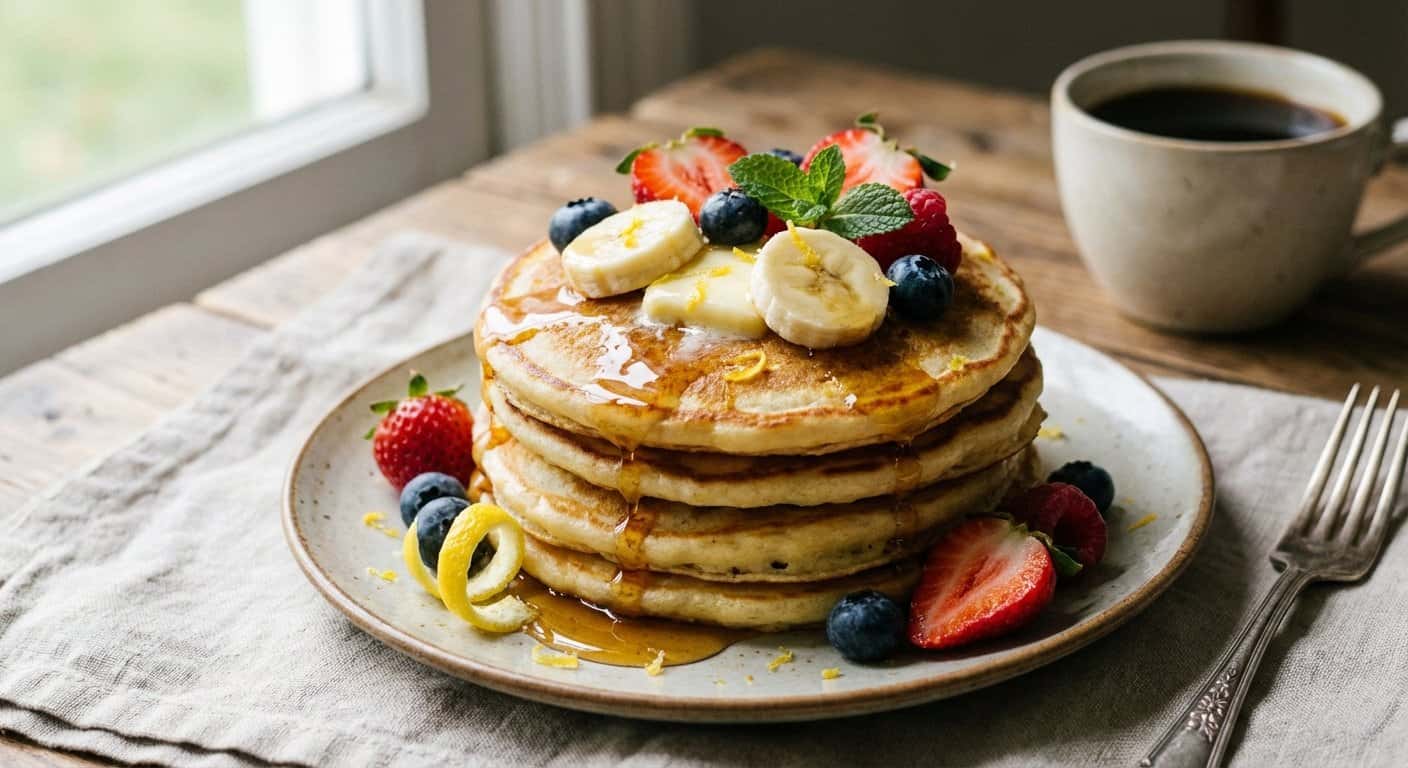 Pancakes de Plátano y Limón