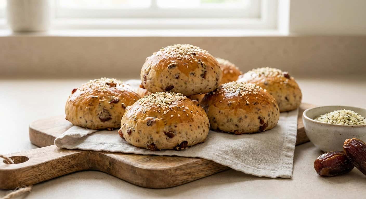 Panecillos con reposo en frío con cáñamo y dátiles