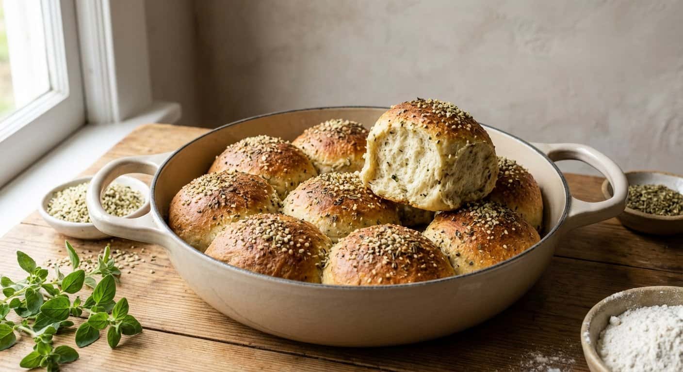Panecillos de Cáñamo y Orégano Horneados en Olla