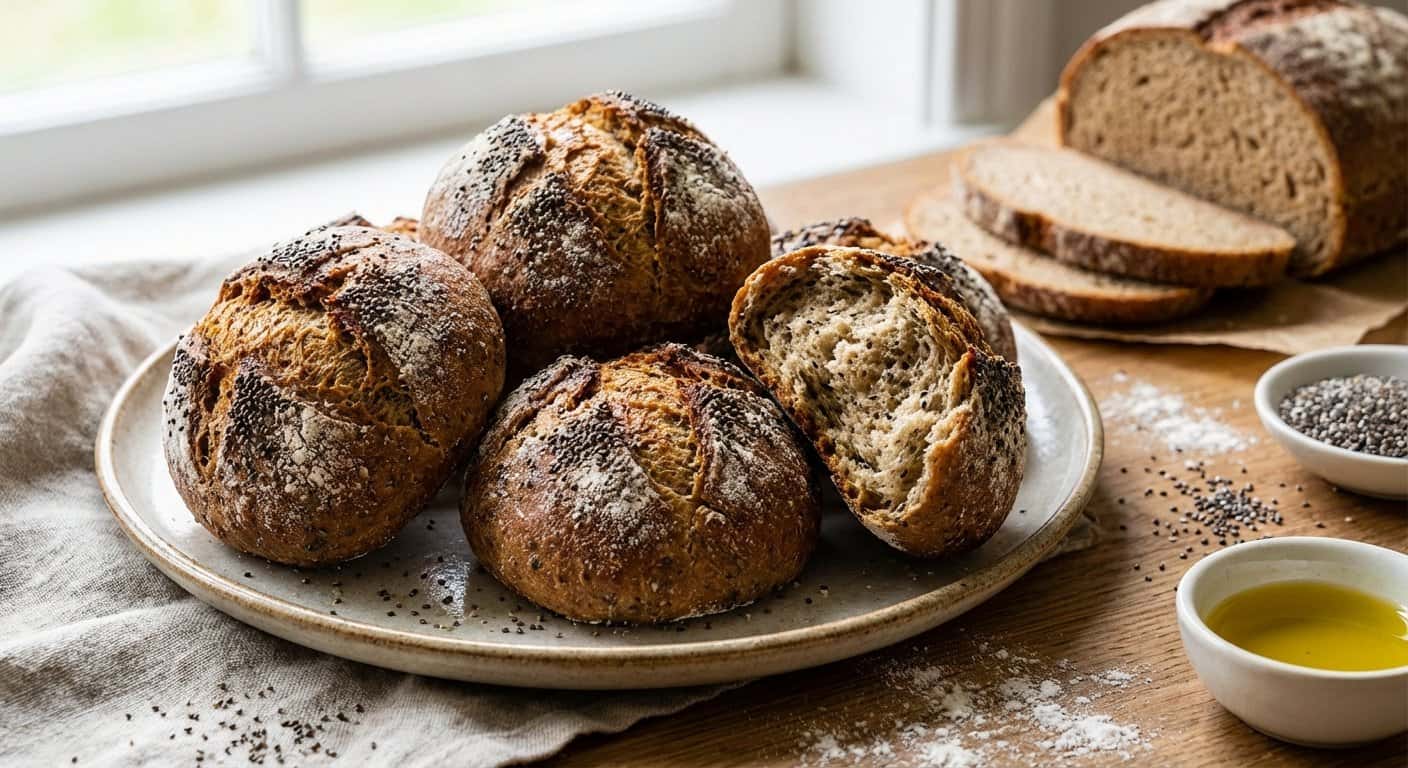 Panecillos de Harina de Centeno con Chía