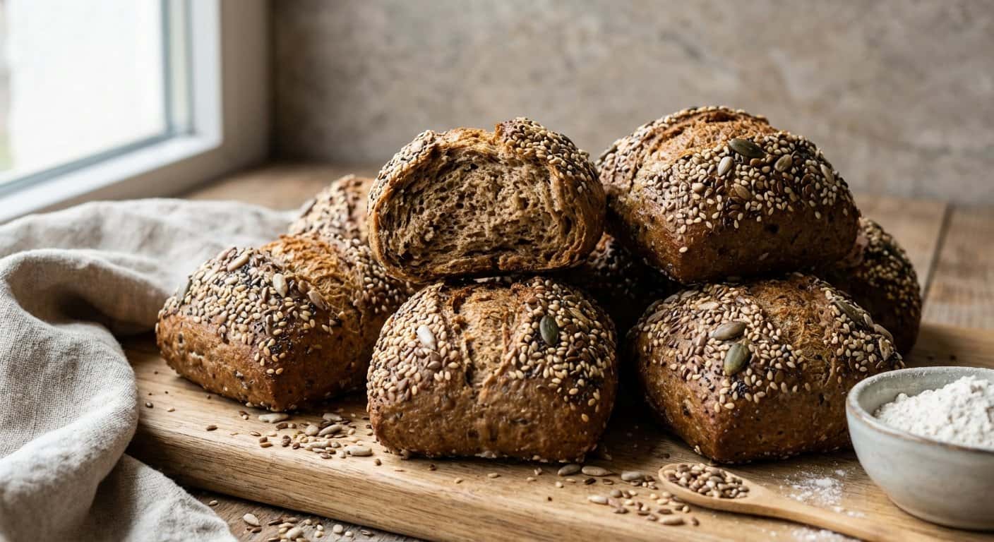 Panecillos de Harina de Centeno con Semillas Mixtas