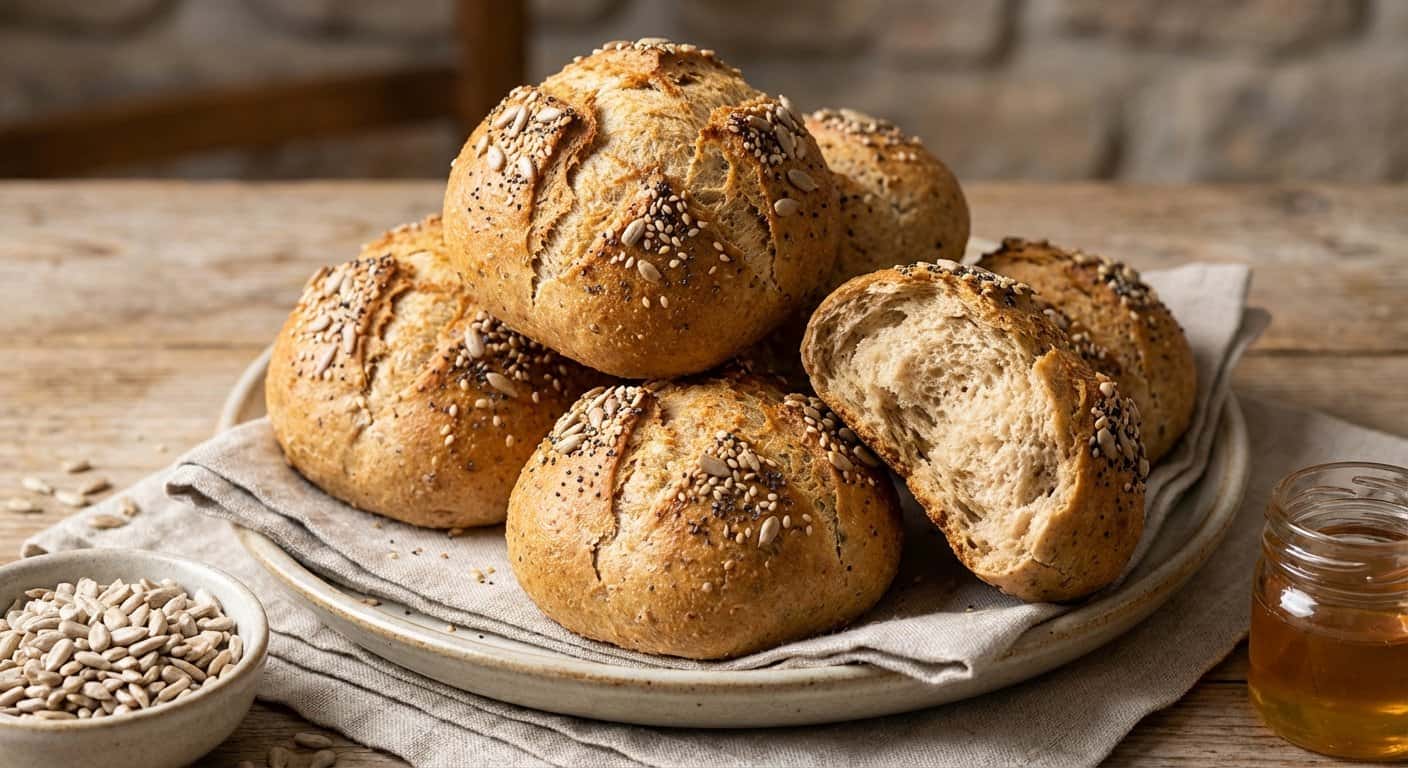Panecillos de Harina Integral con Pipas de Girasol