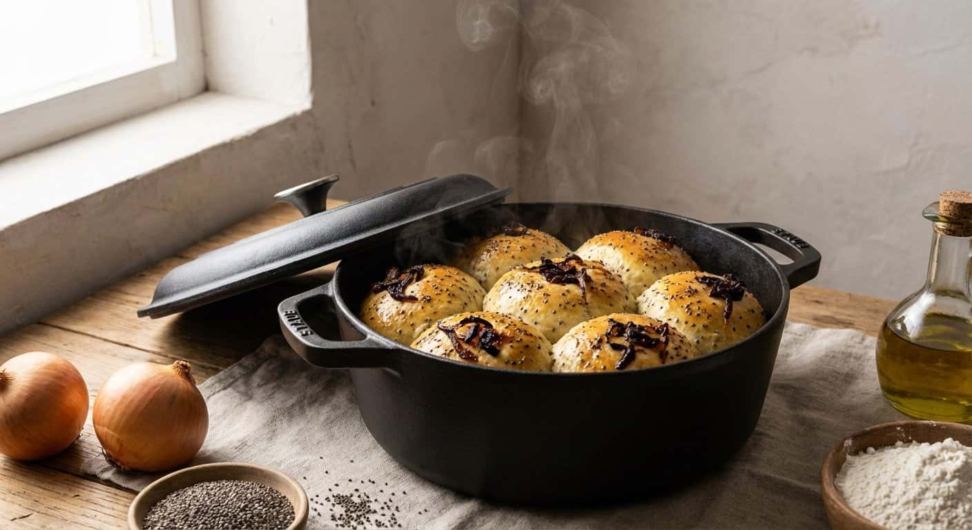 Panecillos Horneados en Olla con Chía y Cebolla