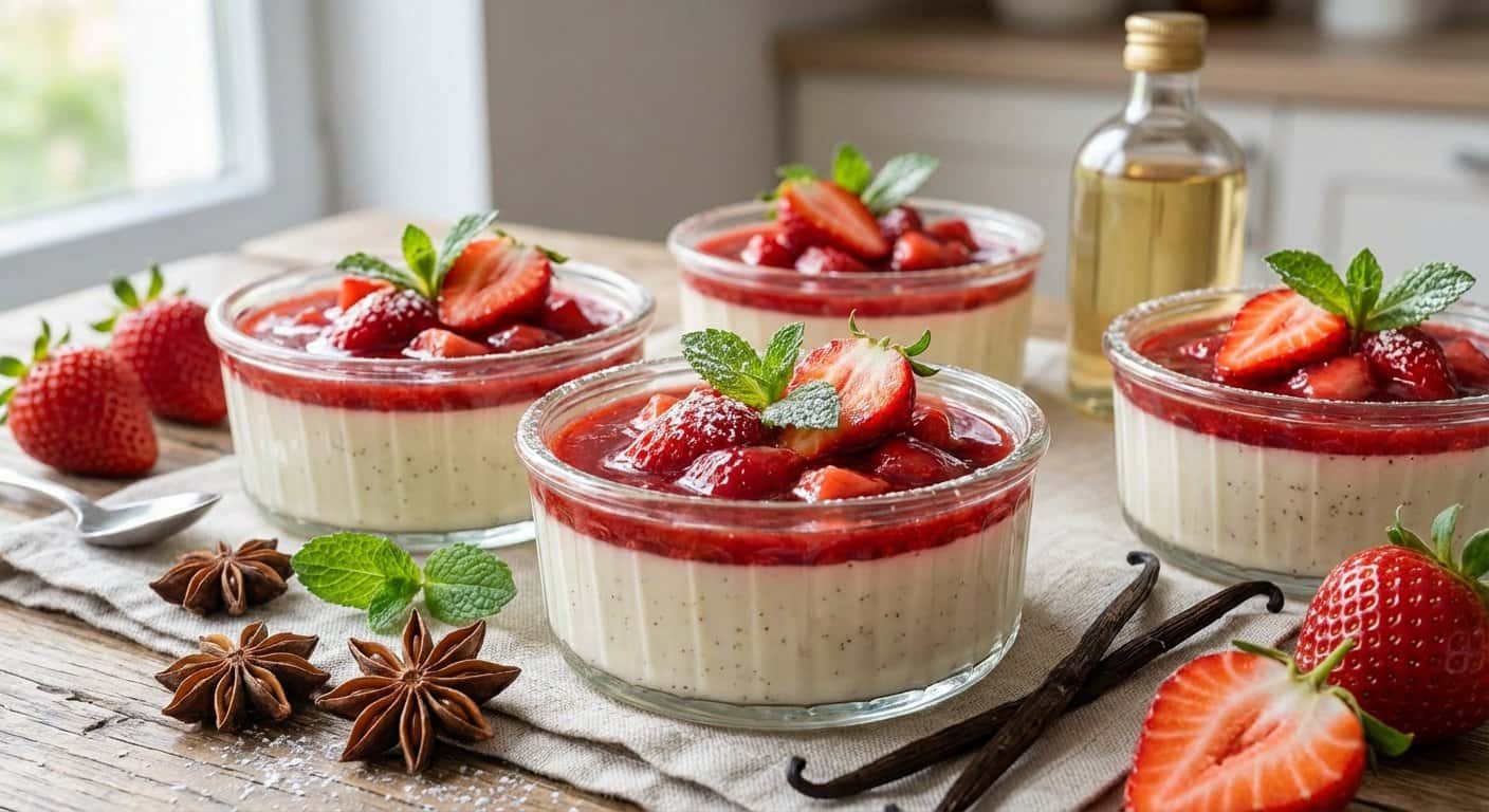 Panna Cotta de Anís con Fresa