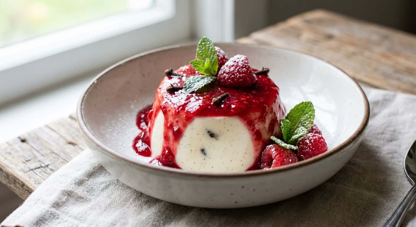 Panna Cotta de Clavo con Frambuesa