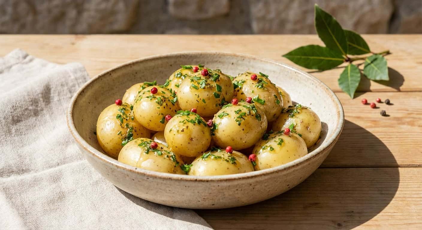 Patatas al Vapor con Vinagreta de Hierbas