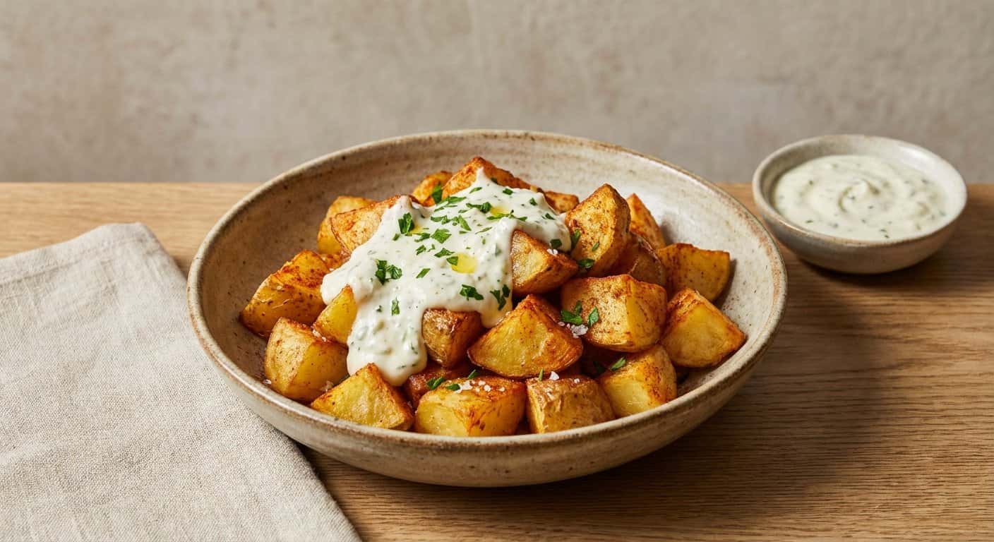 Patatas Crujientes con Salsa de Ajo