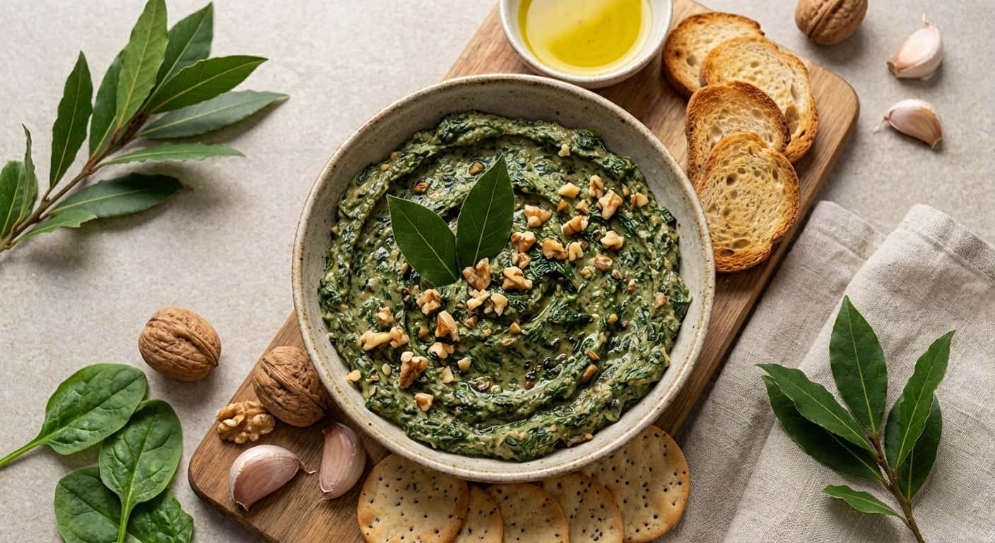 Paté de Espinacas Asada con Laurel en Thermomix