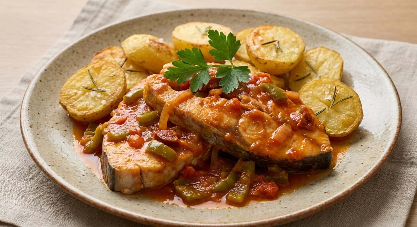 Pez Espada a la Bilbaína con Patatas Panadera
