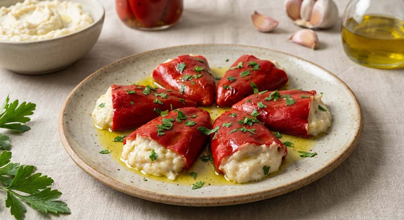 Pimientos del Piquillo Rellenos de Brandada de Bacalao