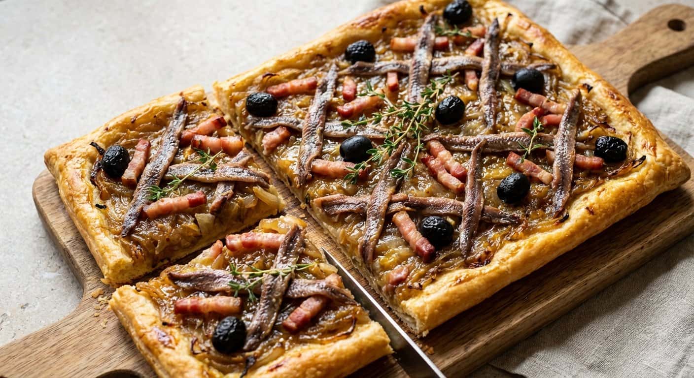 Pissaladière Alsaciano con Mostaza