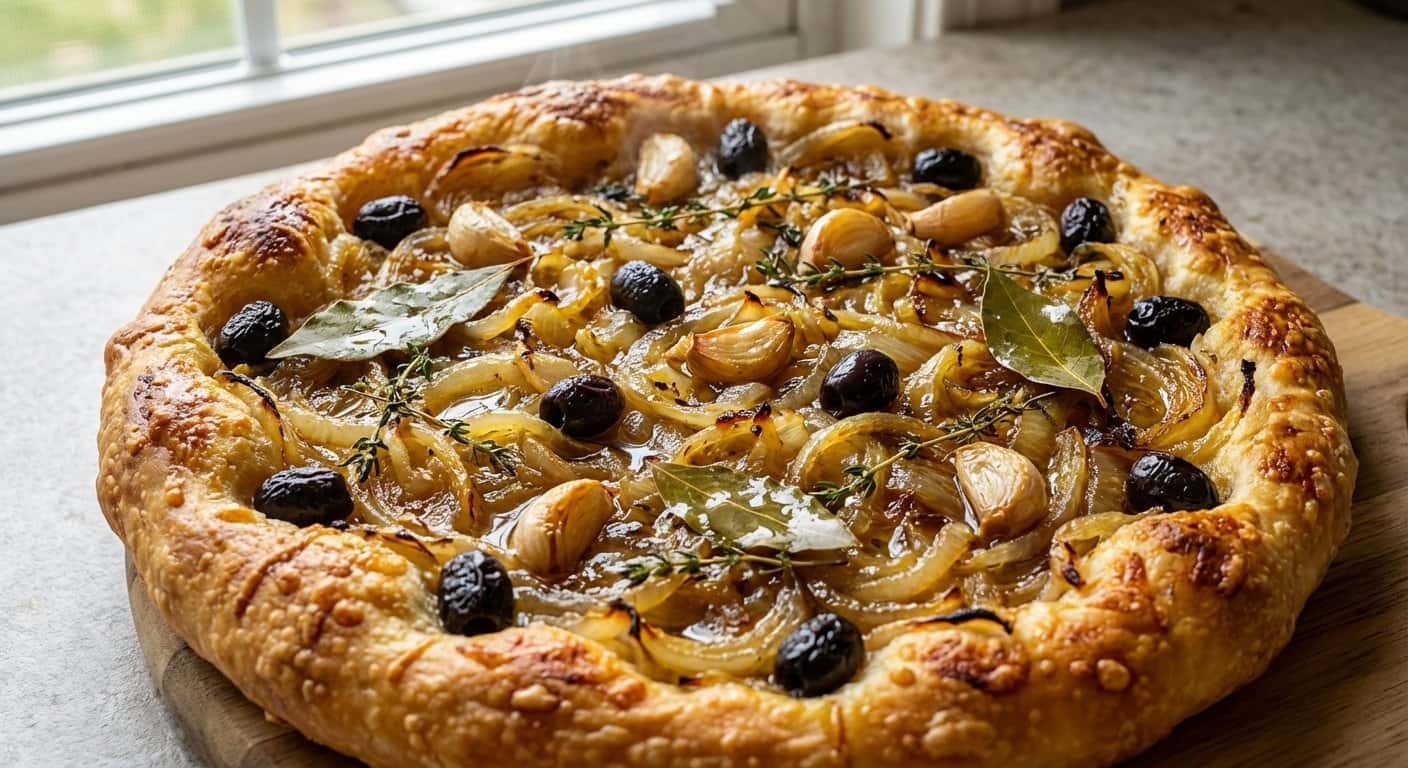 Pissaladière lionés con ajo