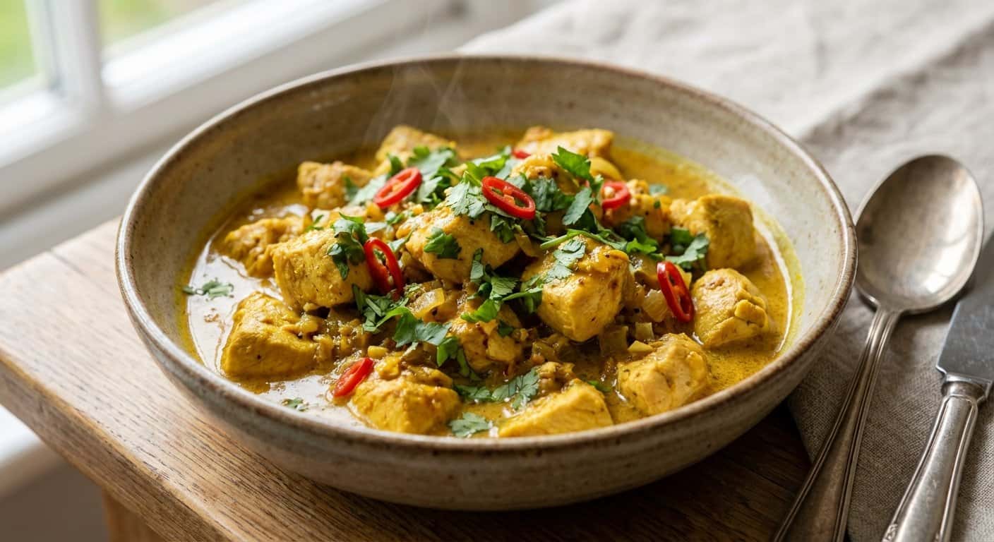 Pollo al Curry Bajo en Carbohidratos