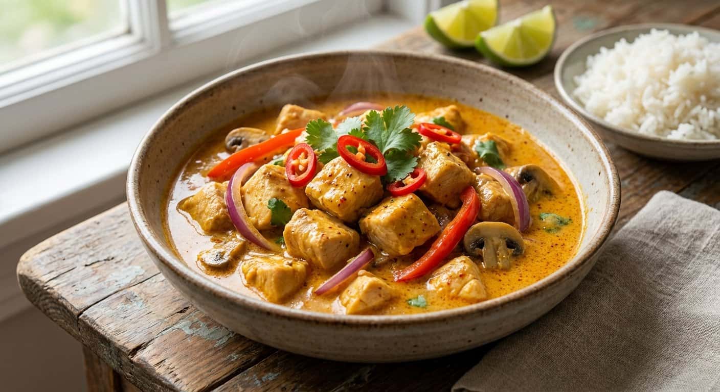 Pollo en Salsa Cremosa de Coco con Toque Picante