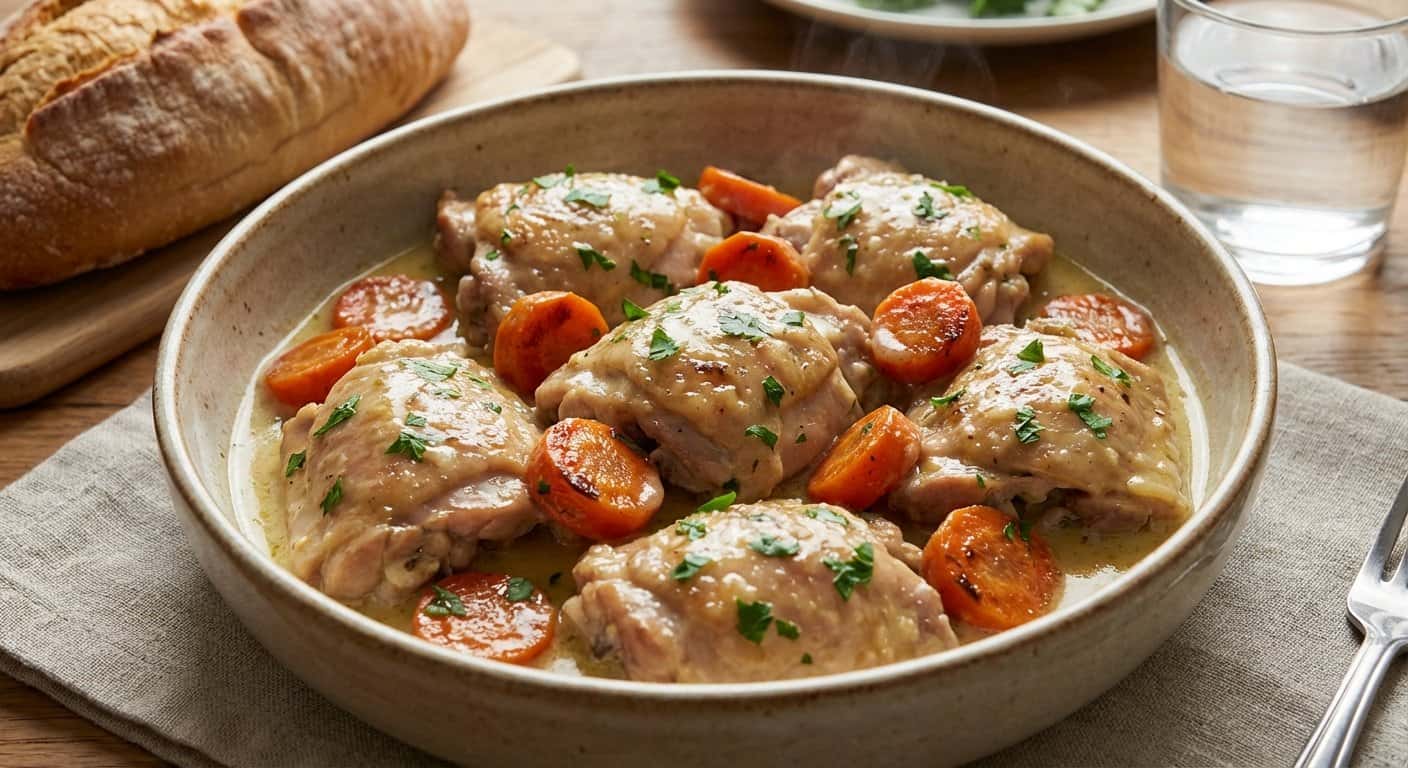 Pollo Estofado con Zanahoria y Salsa de Limón en Thermomix