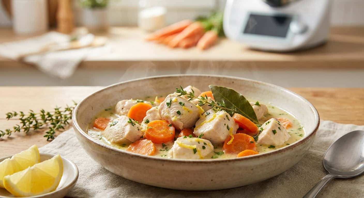 Pollo Guisado con Zanahoria y Salsa de Limón en Thermomix