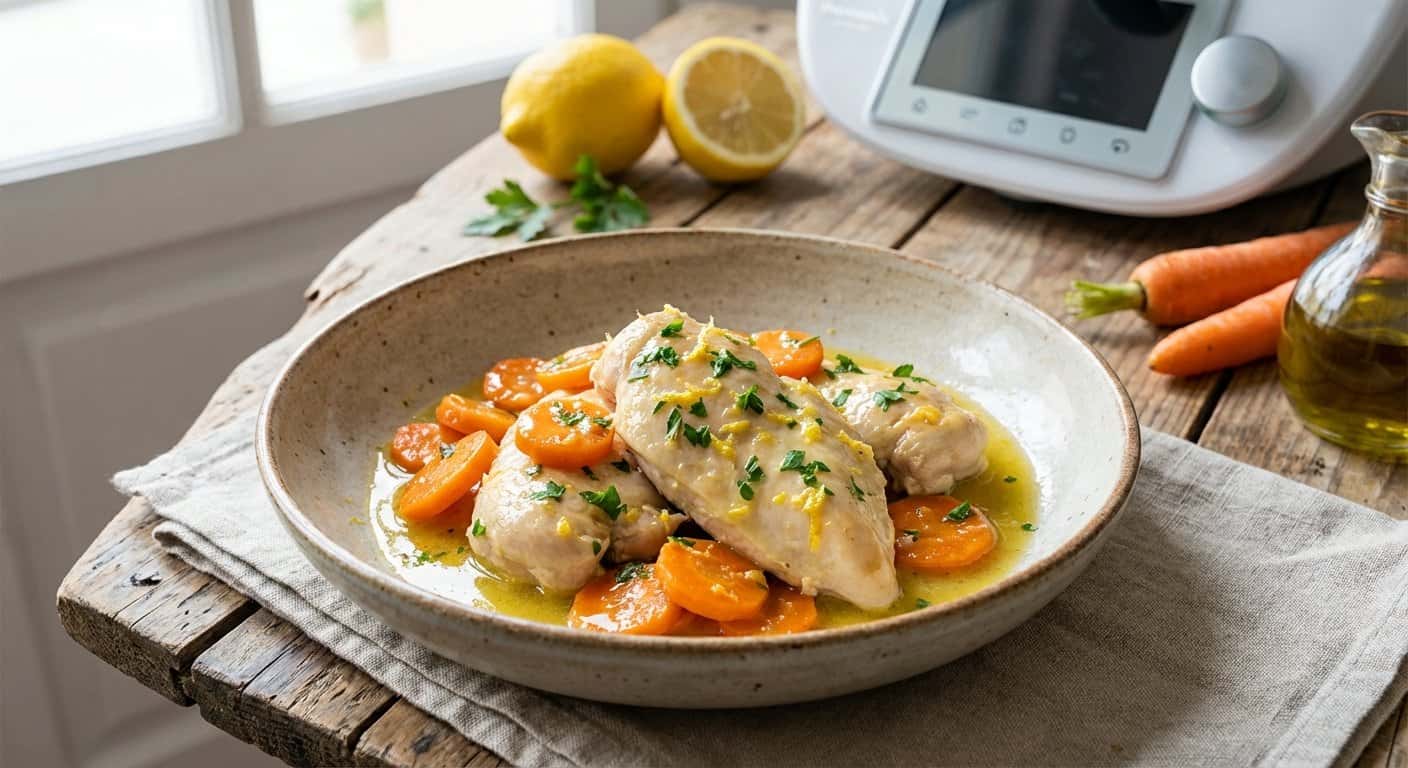 Pollo Ligero con Zanahoria y Salsa de Limón en Thermomix