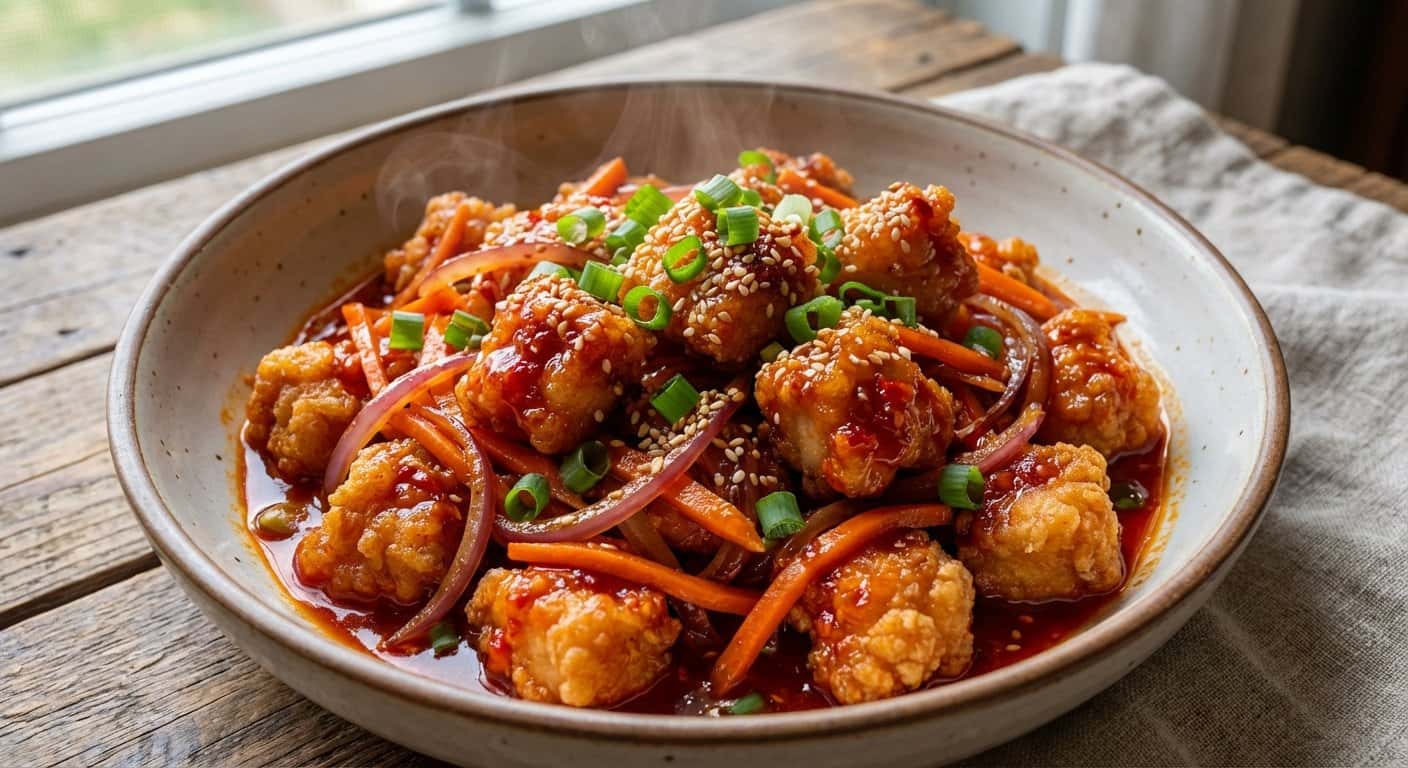 Pollo Taiwanesa con Salsa de Chili y Zanahoria