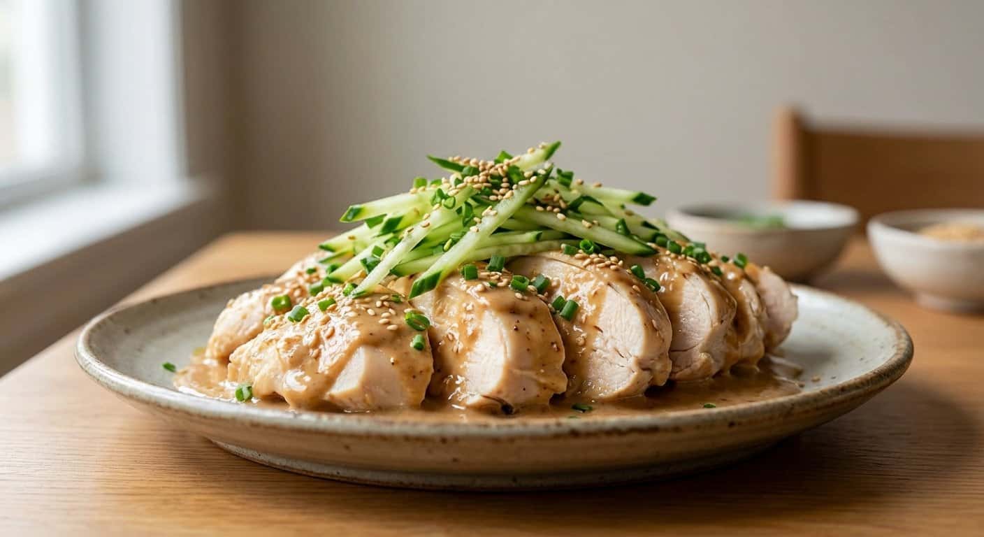 Pollo Taiwanesa con Salsa de Sésamo y Pepino
